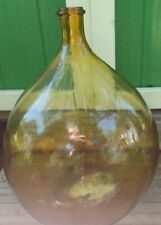 Antique French Demijohn Blown Glass Bottle Amber Pontil 19