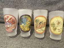 Set Of 4 TOMMY BAHAMA Tropical Tiki Lounge Bar Themed Frosted Shot Glasses 4” picture
