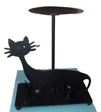 Adorable Black Cat Metal Candle Holder Figurine ￼fun Halloween picture