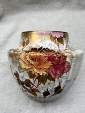 Antique Daulton Burslem Vase Gold Trim Floral Print Superb Condition 1886-1891 picture
