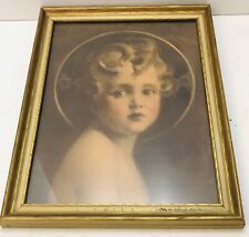 Vintage 1930's Jesus Light of the World Print Charles Bosseron Chambers w/ Frame picture
