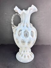 Fenton Coin Dot French White Opalescent Glass Jug - Vase ca 1950 - 11