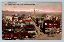 Denver CO-Colorado, Aerial Of State Capitol, Antique Vintage Souvenir Postcard picture