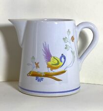 Vtg.  Longchamp Perouges Bird And Flower Design 4.5 Inch Pitcher Made in France picture
