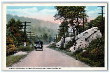 c1920's Lincoln Highway Between Ligonier and Greensburg Pennsylvania PA Postcard picture