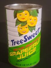 Vintage RARE 1950's Tree Sweet Grapefruit Juice Tin Can Metal Steel picture