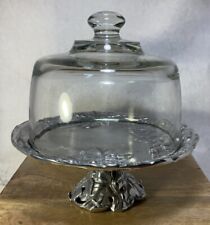 Vintage Arthur Court Grapes/Vines Cheese Stand With Glass Dome- From 2000 picture
