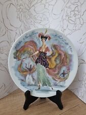 Vintage French Dancing Girl Made In France Painted 8.5 Plate W/ Certificate Box picture