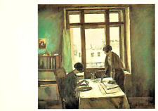 K.Istomin 1982 Russian postcard YOUNG WOMEN STUDENTS IN ROOM AT WINDOW picture