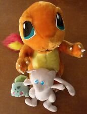 Lot of 3 Pokemon plushes - Charmander, Mew and Bulbasaur (authentic / 1998) picture