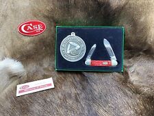 1986 Case Merry Christmas Canoe Knife With Red Bone Handles Mint In Box picture
