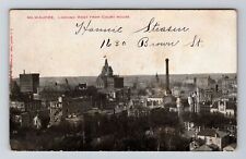 Milwaukee WI-Wisconsin, Looking West from Court House, Roofs, Vintage Postcard picture