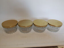 Lot of 4 Small Kerr Ribbed Jelly Glass Jars Metal Lids Vintage Unused 1960's picture