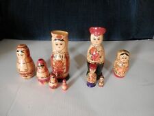 Vintage USSR Russian Nesting Dolls & Nesting Doll Set Wooden Painted picture