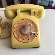 VTG 1960s Western Electric Bell System 500 Yellow Rotary Desk Telephone UNTESTED picture