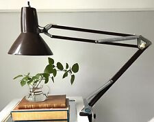 Vintage LEDU Drafting Desk Lamp Brown 35” Articulating Swing Arm & Clamp MCM picture