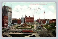 Cleveland OH-Ohio, Public Square, Aerial Advertisement, Vintage c1910 Postcard picture