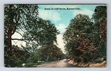 Kansas City MO-Missouri, Scene On Cliff Drive, Antique, Vintage c1921 Postcard picture