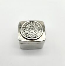 Vintage Sterling Silver TAXCO Mexico Mayan Calendar Pill Box Container - 22g picture