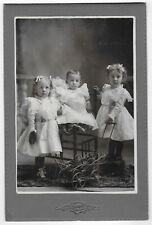 Antique Cabinet Photo C1890's Lovely Children With Doll Stroller picture