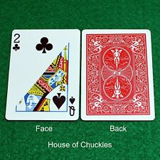2 Club / Queen Spades, Half Diagonal, Red, Printed Bicycle Gaff Playing Card picture
