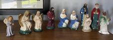 Vintage Unmarked Chalkware Nativity Figures Religious Christmas X 10 picture