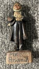 Charles Dickens ANRI Mr Pecksniff Vintage Hand Carved Wood Figurine Italy 1920's picture