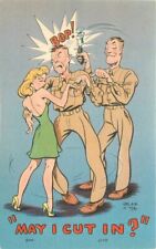 1940s Military Dance sexy woman Comic Humor linen MWM Postcard 22-6798 picture