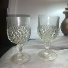 Vtg Indiana Diamond Pt Wine Glass Goblet Tumbler Depression Glassware picture