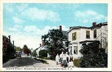 Vtg Wolfeboro Falls NH View of Center Street Residential Section 1920s Postcard picture