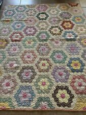 Vintage Dresden Plate Quilt Hand Stitched Handmade 67x82” picture