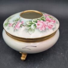 Antique c.1900's GDA Limoges France Rose Floral Porcelain Hair Receiver Bowl picture