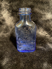 Vintage Cobalt Blue Embossed  Phillips Milk Of Magnesia Glass Bottle  5