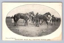 ARTILLERY RACE NO. 1 LEAVING PICKET LINE MILITARY E. BACHMANN POSTCARD (c. 1905) picture