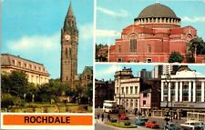 Rochdale Gardens Town Hall Roman Catholic Church Town Centre Pm Postcard picture