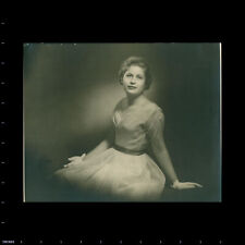 Vintage Photo ELEGANT WOMAN IN DRESS AND GLOVES PORTRAIT picture
