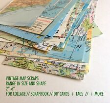vintage map scrap pieces, geography project, scrapbook map, ephemera map crafts picture