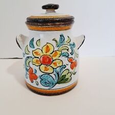 Vintage Italian Hand Painted Small Potter Croc Canister Jar picture
