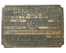 VINTAGE USA PLAQUE GHOST TOWN CAST IRON SIGN CURRENT GENERATOR GENERAL ELECTRIC picture