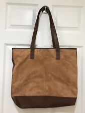 Vintage TRUMP Marina Casino Large Tote Bag Faux Suede Leather 18”x16”x 3” Straps picture