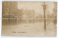 1913 Broadway Street, flood Logansport, Indiana history photo postcard RPPC picture