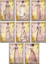 8 JANE AUSTEN REGENCY PINK GLOSSY STATIONERY WITH IVORY ENVELOPES picture