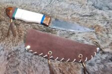 Handcrafted Native American Hunting Knife with Handmade Leather Sheath picture