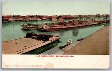Water Front Sacramento California Pier Dock Boats Cal CA Vintage UNP Postcard picture