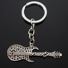Electric Guitar Rock Star Music Notes Heart Pendant Charm Keychain Key Chain picture