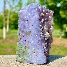 93G  Natural Purple Grape Agate Chalcedony Crystal energy tower reiki healing picture
