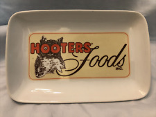 Hooters Ceramic Plate Food Wing Platter Tray Owl 9”x 6” Logo picture