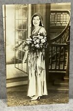 Vintage 1920's Bride Photo Postcard Henry’s Studio Perth Amboy NJ picture