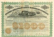 Pueblo and Arkansas Valley Railroad Co. - $1,000 - Bond - Railroad Bonds picture