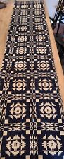 Antique Primitive 1/2 Coverlet, 38x80, Great for End of Bed or Table Runner picture